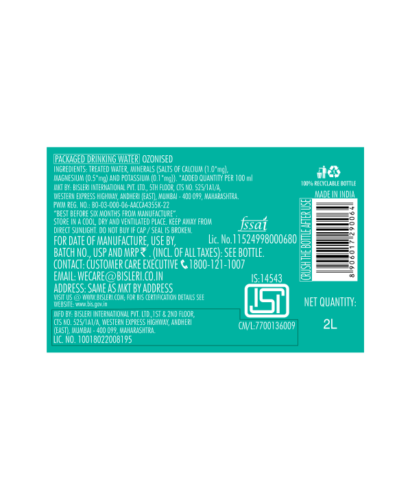 Bisleri 2 L Packaged Drinking Water image number 3